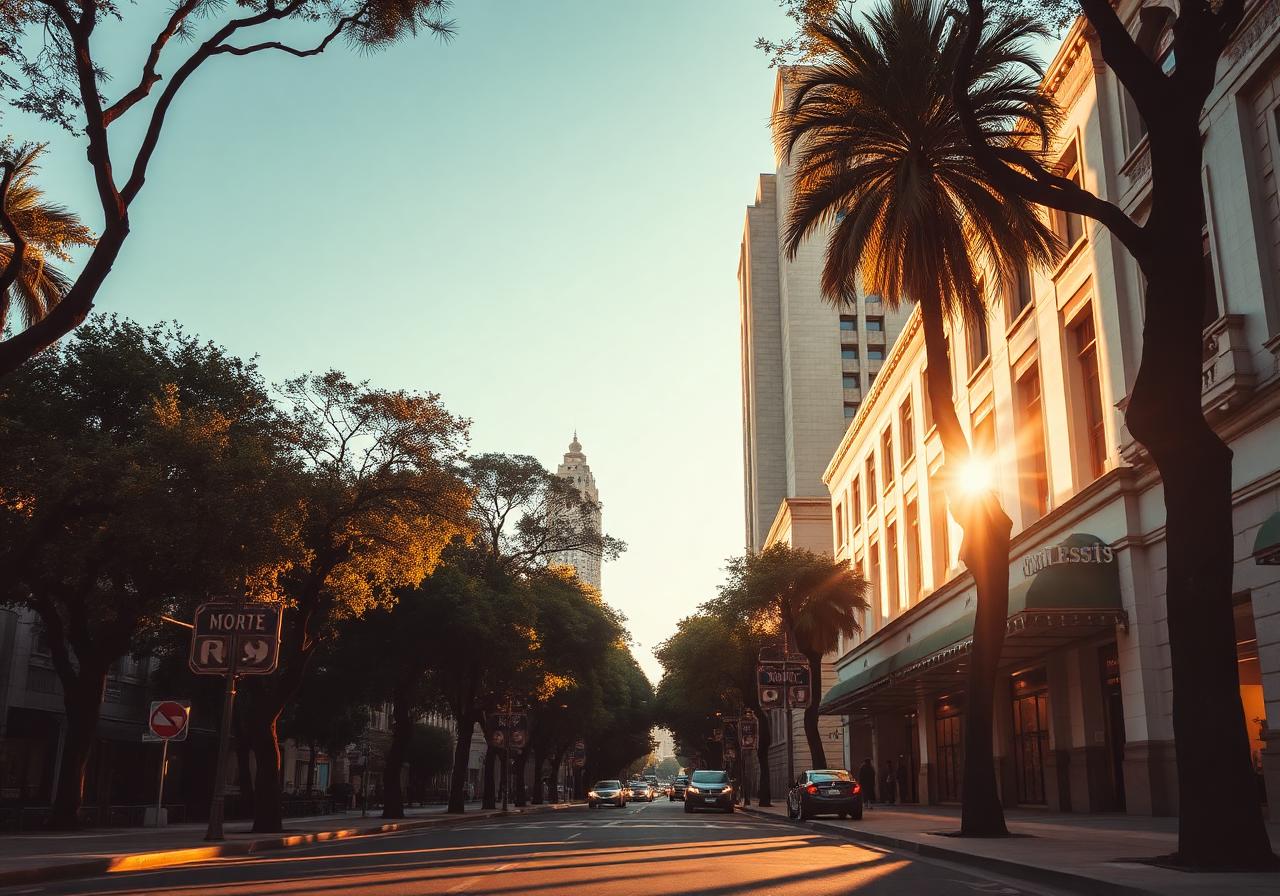 Golden hour on a Mexico City boulevard